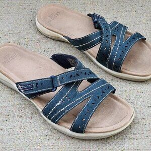 Earth Origin Women Sandals Navy Blue Leather Upper Shoes Size 11 Women